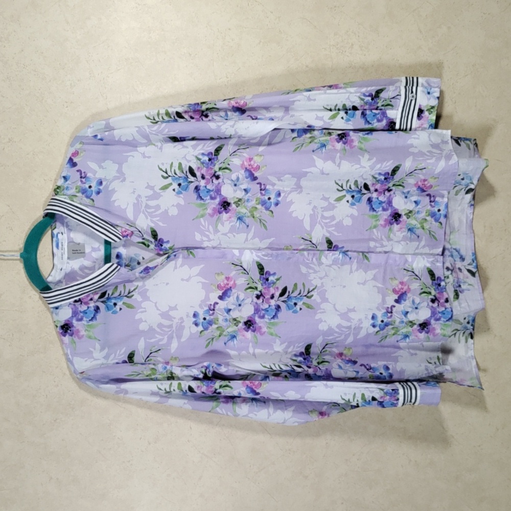 7178 Gerry Weber lavender floral print cotton blouse 10